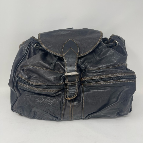 RUGBY CANADA Pebbled Leather Convertible Backpack - Picture 1 of 10